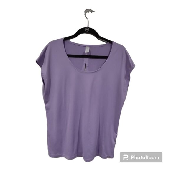 Bally Fitness Top Size Large Lilac Open Back - Picture 1 of 5